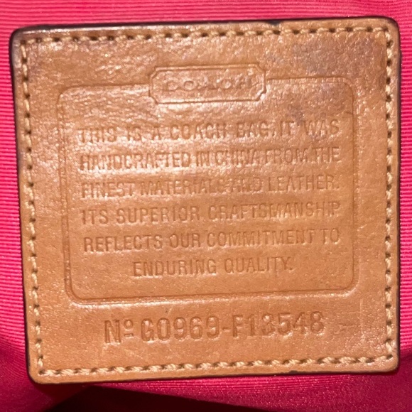 COACH F13548 - Legacy Signature Canvas Brown Pink Y2K Authentic Shoulder Tote - Picture 8 of 13